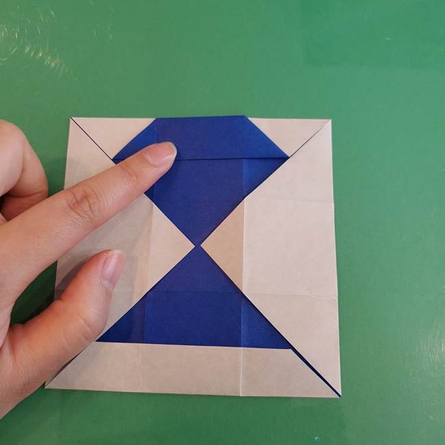 折り紙の箱クジラ(立体)折り方作り方(27)