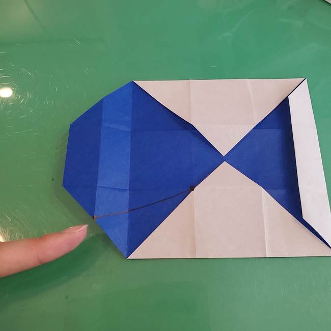 折り紙の箱クジラ(立体)折り方作り方(31)