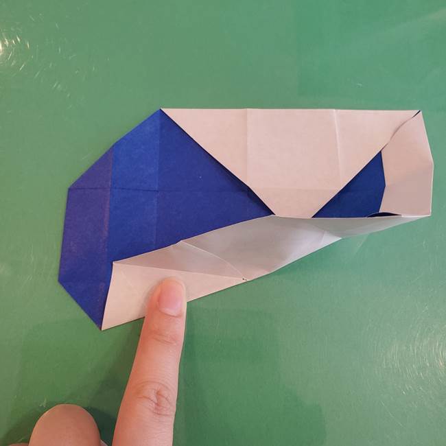 折り紙の箱クジラ(立体)折り方作り方(32)