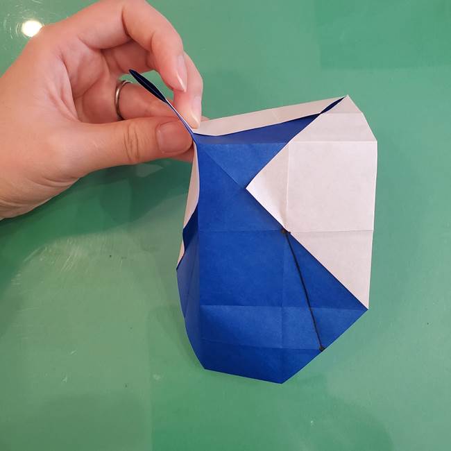 折り紙の箱クジラ(立体)折り方作り方(40)