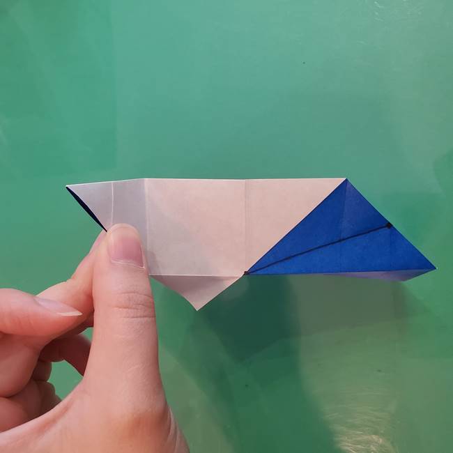 折り紙の箱クジラ(立体)折り方作り方(45)