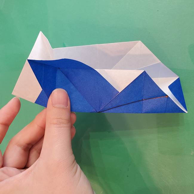 折り紙の箱クジラ(立体)折り方作り方(47)