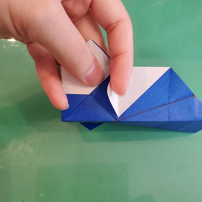 折り紙の箱クジラ(立体)折り方作り方(50)