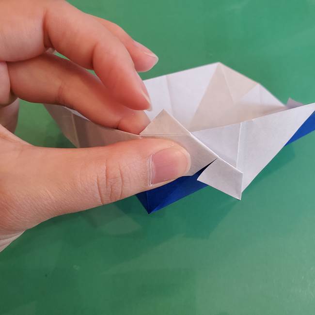 折り紙の箱クジラ(立体)折り方作り方(56)
