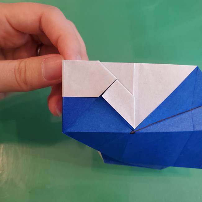 折り紙の箱クジラ(立体)折り方作り方(57)
