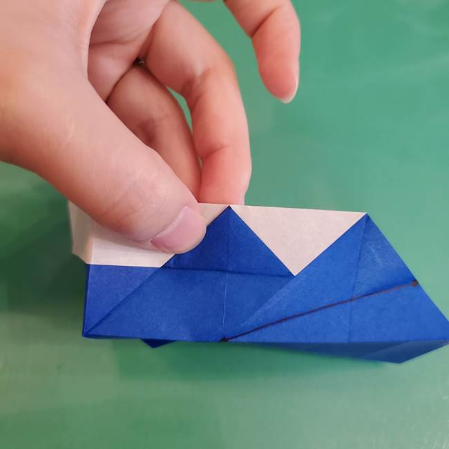 折り紙の箱クジラ(立体)折り方作り方(58)