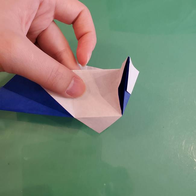 折り紙の箱クジラ(立体)折り方作り方(59)