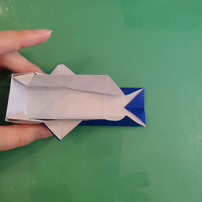 折り紙の箱クジラ(立体)折り方作り方(65)