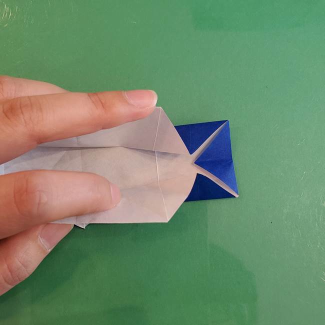 折り紙の箱クジラ(立体)折り方作り方(66)