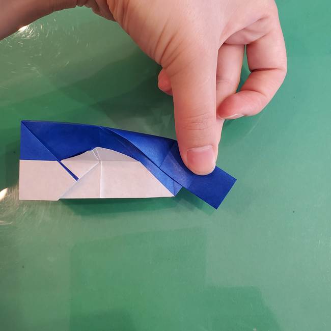 折り紙の箱クジラ(立体)折り方作り方(68)