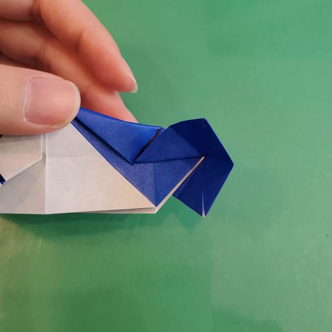 折り紙の箱クジラ(立体)折り方作り方(72)