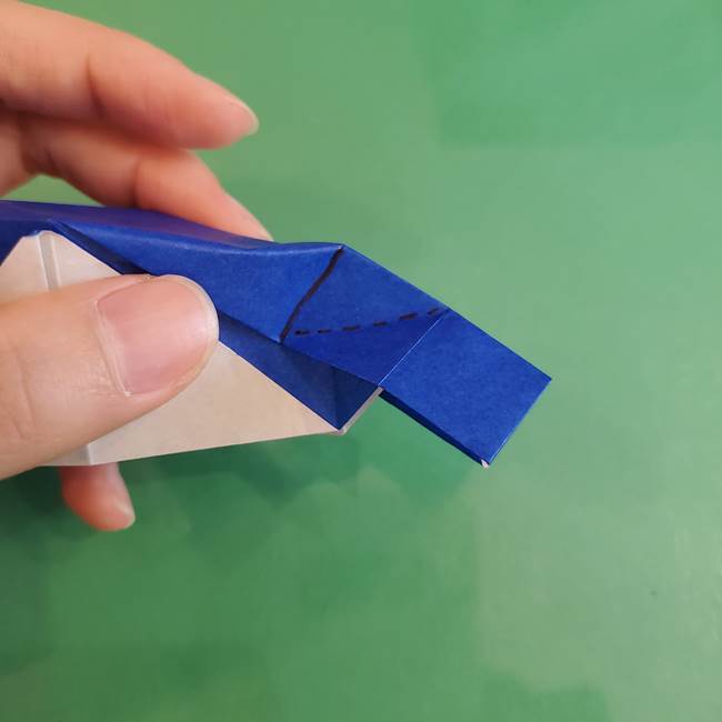 折り紙の箱クジラ(立体)折り方作り方(73)