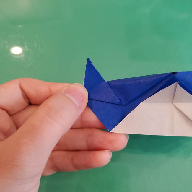 折り紙の箱クジラ(立体)折り方作り方(77)