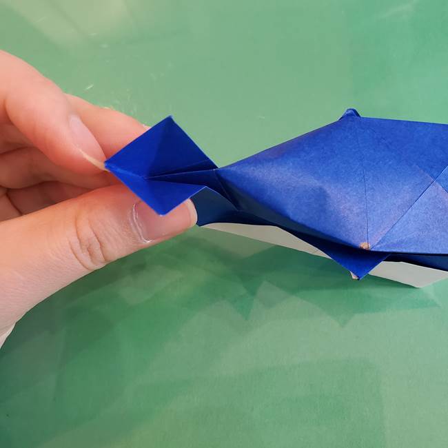 折り紙の箱クジラ(立体)折り方作り方(78)