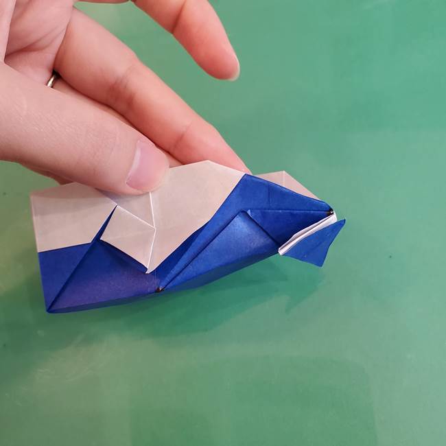 折り紙の箱クジラ(立体)折り方作り方(85)
