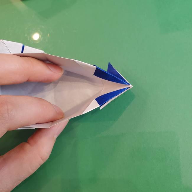 折り紙の箱クジラ(立体)折り方作り方(86)