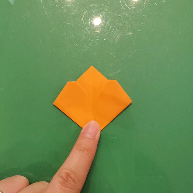 松ぼっくりの折り紙 平面で簡単な作り方折り方①-9