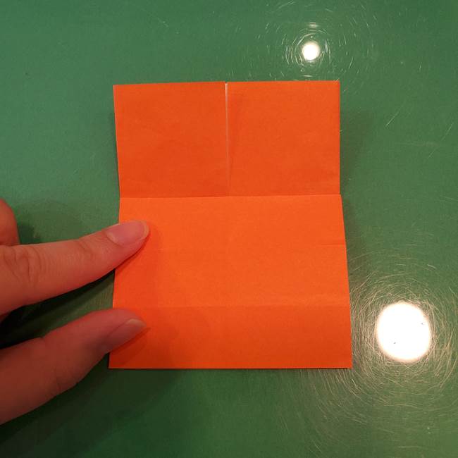かぼちゃの折り紙 立体で難しいジャックオーランタンの折り方作り方①折り筋(12)