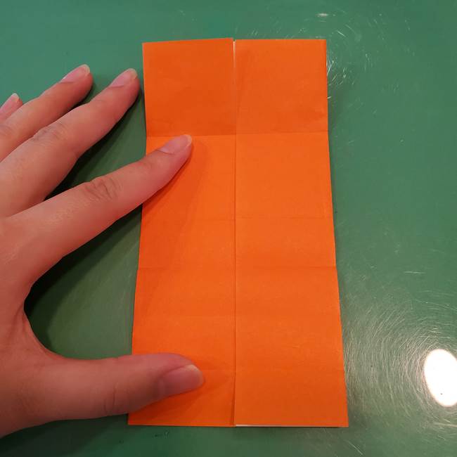かぼちゃの折り紙 立体で難しいジャックオーランタンの折り方作り方①折り筋(13)