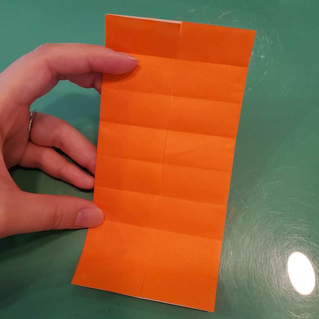 かぼちゃの折り紙 立体で難しいジャックオーランタンの折り方作り方①折り筋(14)