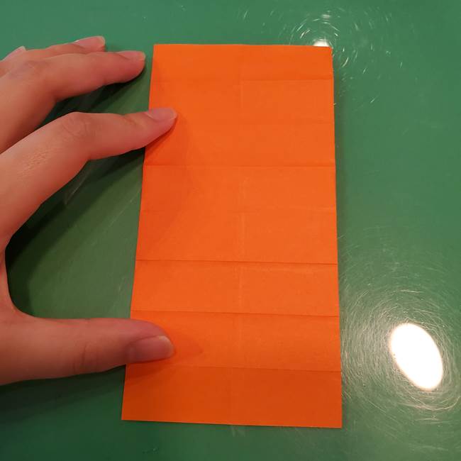 かぼちゃの折り紙 立体で難しいジャックオーランタンの折り方作り方①折り筋(15)