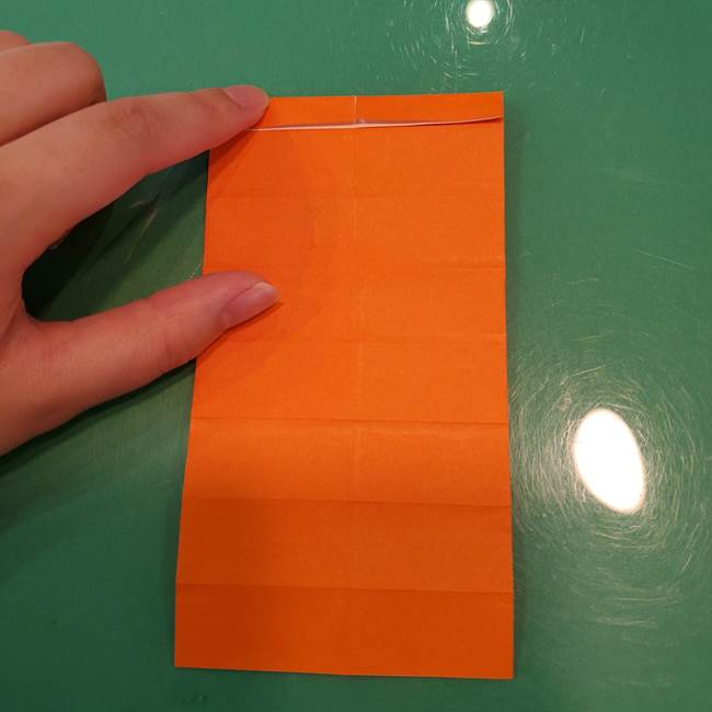 かぼちゃの折り紙 立体で難しいジャックオーランタンの折り方作り方①折り筋(16)