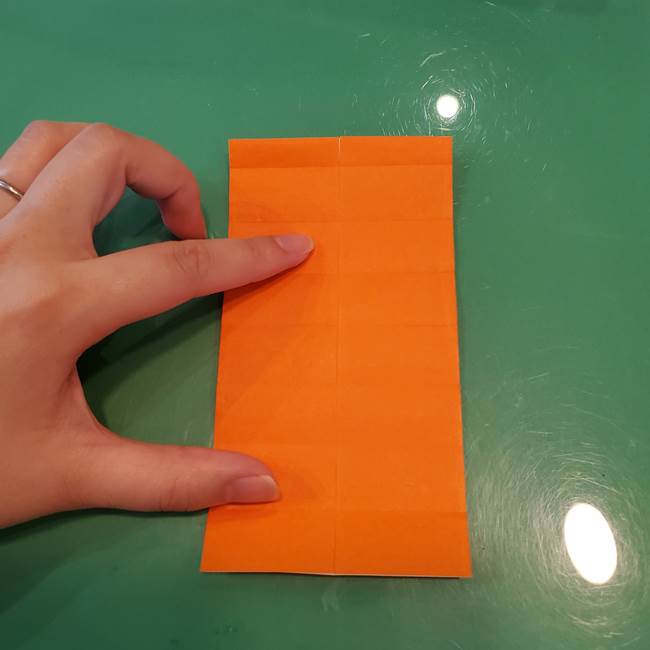 かぼちゃの折り紙 立体で難しいジャックオーランタンの折り方作り方①折り筋(17)