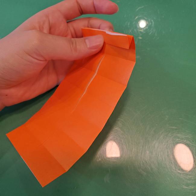 かぼちゃの折り紙 立体で難しいジャックオーランタンの折り方作り方①折り筋(18)