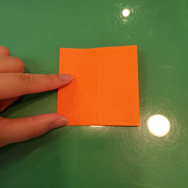 かぼちゃの折り紙 立体で難しいジャックオーランタンの折り方作り方①折り筋(6)