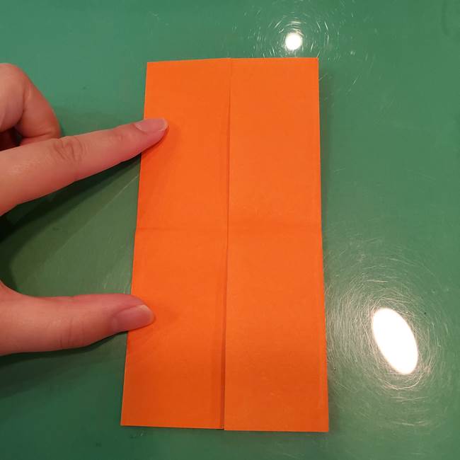 かぼちゃの折り紙 立体で難しいジャックオーランタンの折り方作り方①折り筋(7)
