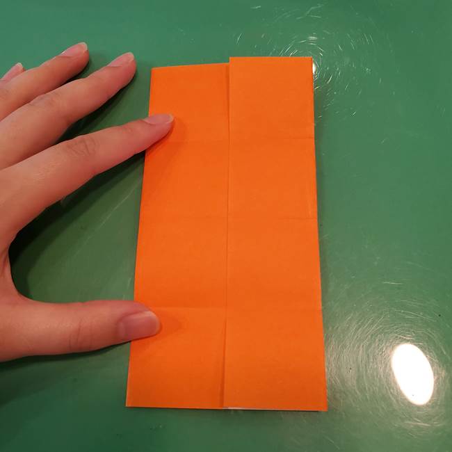 かぼちゃの折り紙 立体で難しいジャックオーランタンの折り方作り方①折り筋(9)