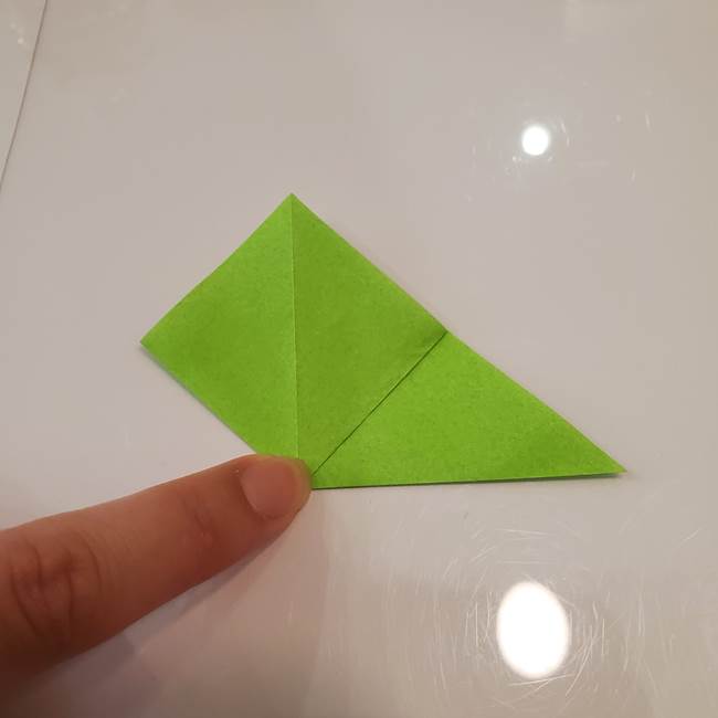 かぼちゃの折り紙 立体で難しいジャックオーランタンの折り方作り方③へた(5)