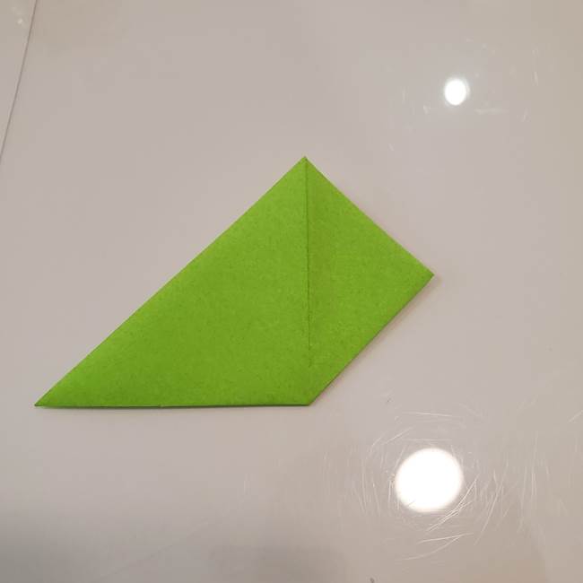 かぼちゃの折り紙 立体で難しいジャックオーランタンの折り方作り方③へた(6)