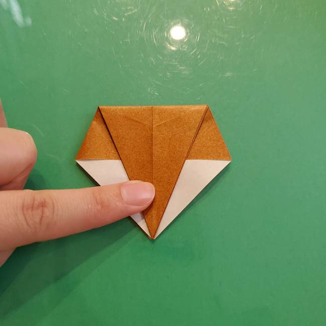 どんぐりの折り紙の折り方作り方(立体)③傘(14)