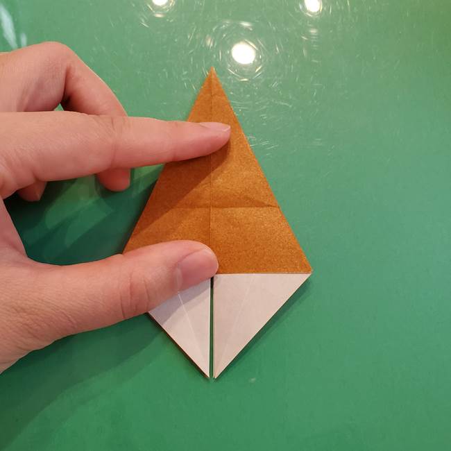 どんぐりの折り紙の折り方作り方(立体)③傘(15)