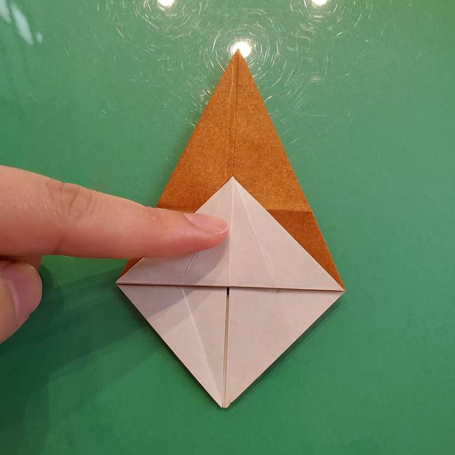 どんぐりの折り紙の折り方作り方(立体)③傘(19)