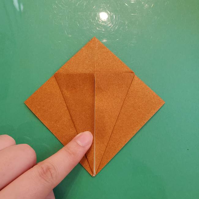 どんぐりの折り紙の折り方作り方(立体)③傘(2)