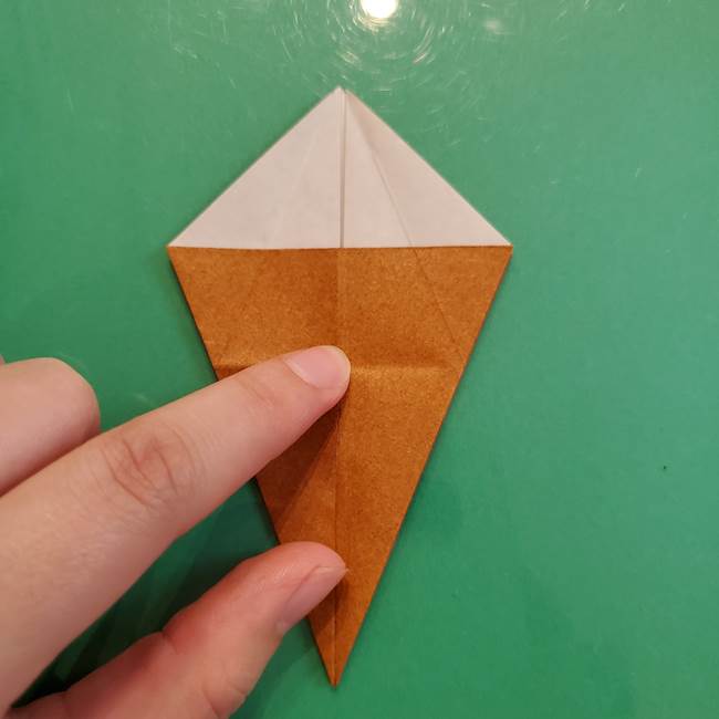 どんぐりの折り紙の折り方作り方(立体)③傘(22)