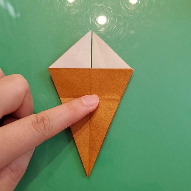 どんぐりの折り紙の折り方作り方(立体)③傘(23)