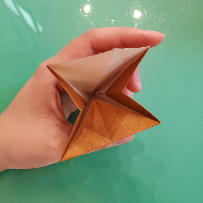 どんぐりの折り紙の折り方作り方(立体)③傘(28)
