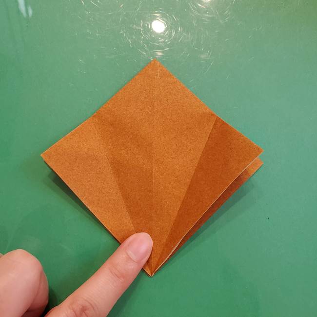 どんぐりの折り紙の折り方作り方(立体)③傘(3)