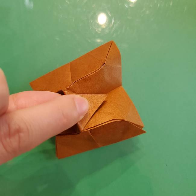 どんぐりの折り紙の折り方作り方(立体)③傘(36)