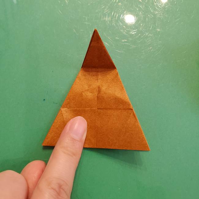 どんぐりの折り紙の折り方作り方(立体)③傘(37)