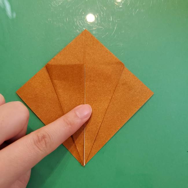 どんぐりの折り紙の折り方作り方(立体)③傘(5)