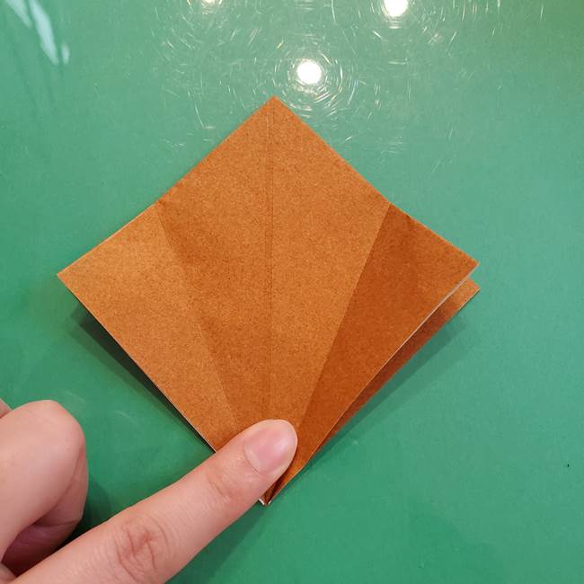 どんぐりの折り紙の折り方作り方(立体)③傘(6)