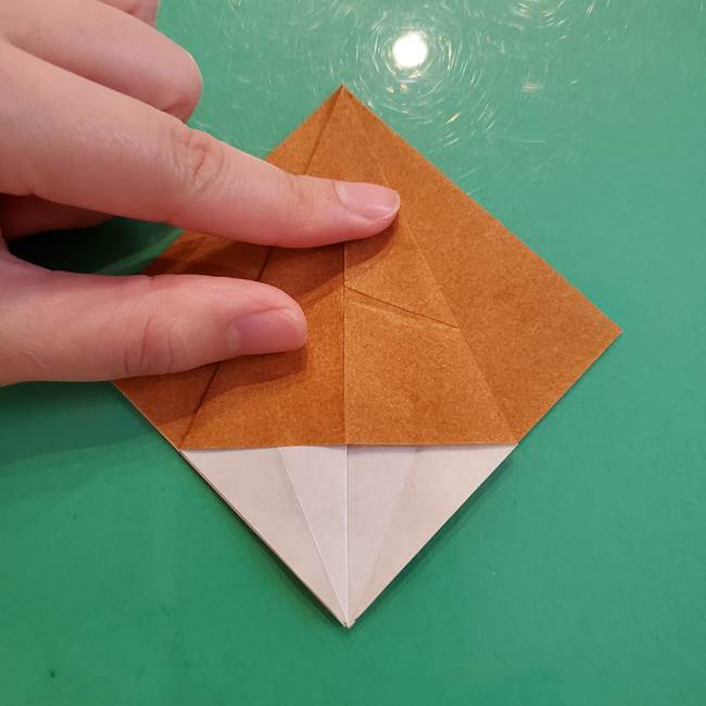 どんぐりの折り紙の折り方作り方(立体)③傘(9)