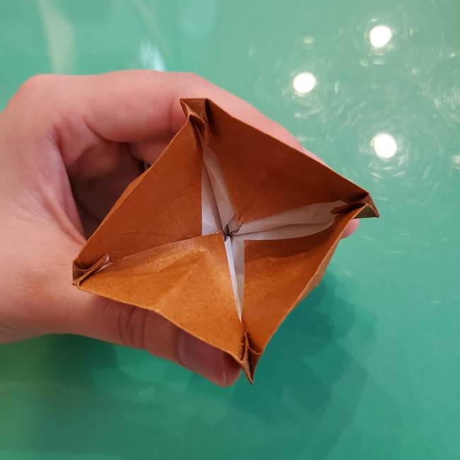 どんぐりの折り紙の折り方作り方(立体)④組み合わせ(12)