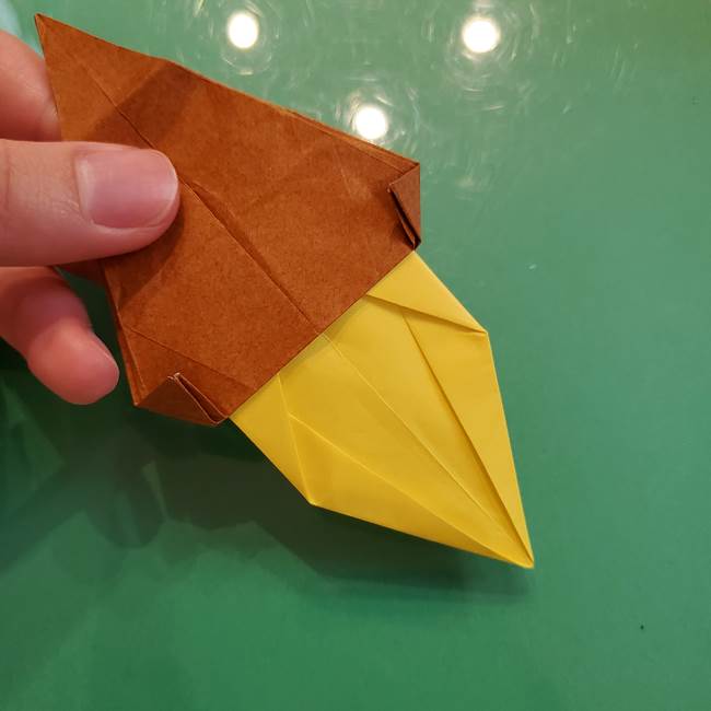 どんぐりの折り紙の折り方作り方(立体)④組み合わせ(4)
