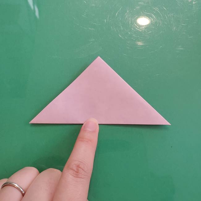 ハロウィンのかぼちゃ 折り紙の切り抜きでつくる折り方切り方①折り方(4)