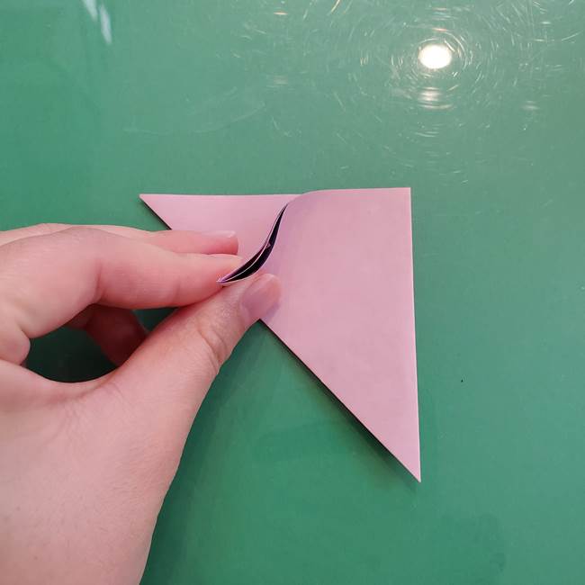 ハロウィンのかぼちゃ 折り紙の切り抜きでつくる折り方切り方①折り方(5)